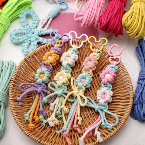 Cotton Cord Macrame Rope Colored Twisted Craft String For DIY Wall Hanging Bags Plant Hangers Making Crafting Supplies