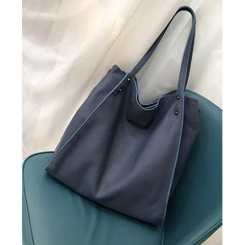 Grande Capacità Vera Pelle Borsa a Tracolla Donna Pelle di Vacchetta Tote Bag Casual Vintage Borsa da Lavoro