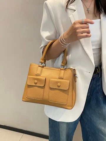 Bolso Tote de Cuero Genuino para Mujer Piel de Vaca de Primera Capa Bolso Casual Gran Capacidad Bolso de Hombro Commuter