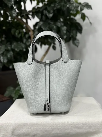 Top-Layer Cowhide Bucket Bag Hand-Stitched Leather Tote Handbag For Women Retro Casual Solid Color Shoulder Bag