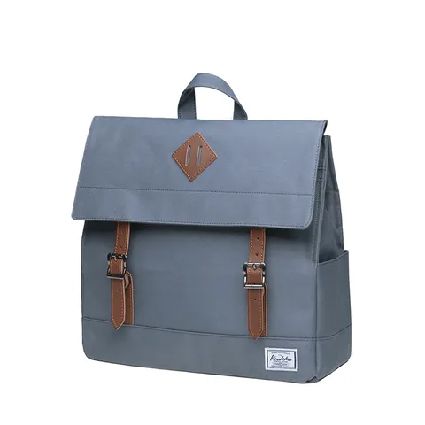 Unisex Casual Polyester Backpack Travel School Bookbag Vintage Business Commute Laptop Bag With Faux Leather Buckle