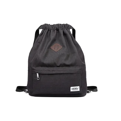 Unisex Oxford Cloth Casual Backpack Outdoor Sports Drawstring School Bag Minimalist Travel Daypack Large Capacity Rucksack