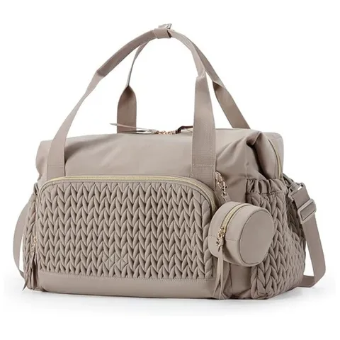 Large Capacity Travel Mommy Bag Waterproof Quilted Handbag Multifunctional Shoulder Diaper Bag With Pacifier Box