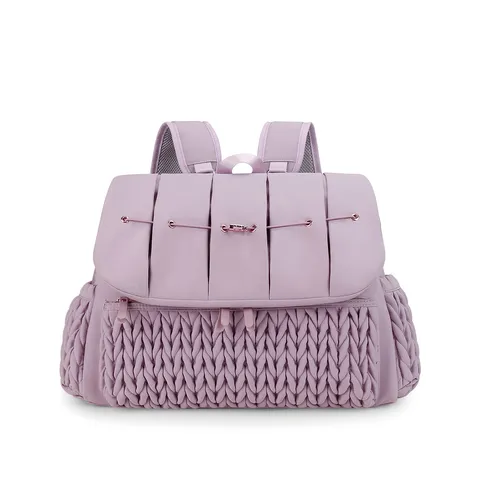 Waterproof Quilted Diaper Backpack Large Capacity Travel Mom Bag Multifunctional Casual School Bookbag For Women