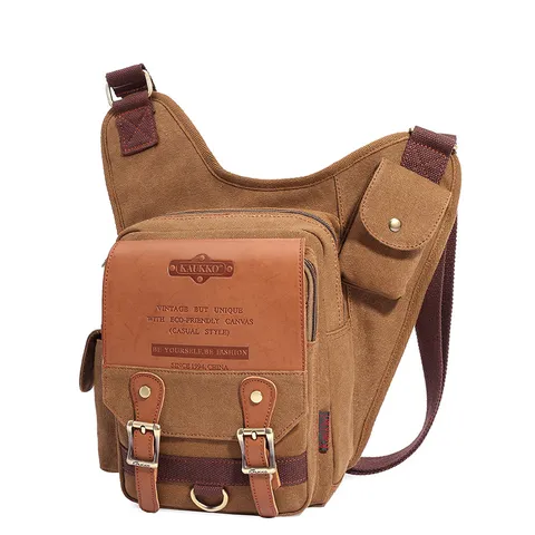 Men's Vintage Canvas Chest Bag Casual Sports Single Shoulder Crossbody Sling Bag