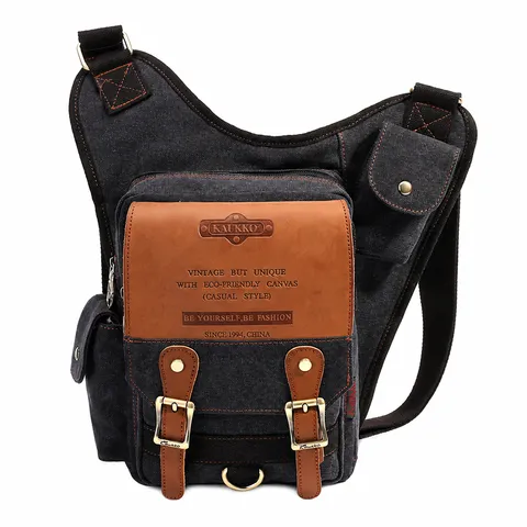 Men's Vintage Canvas Chest Bag Casual Sports Single Shoulder Crossbody Sling Bag