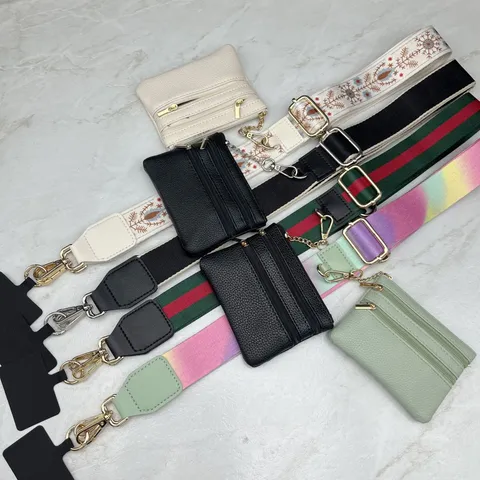 Womens Wide Woven Crossbody Bag Strap Replacement Adjustable Canvas Shoulder Strap With Coin Purse And Phone Patch