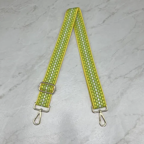 Woven Polyester Canvas Replacement Bag Strap Adjustable Wide Geometric Leaf Pattern Shoulder Crossbody Bag Strap Accessories