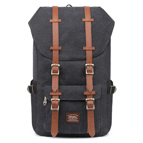 Wear Resistant Canvas Backpack For Men Women Urban Minimalist Casual Travel Bag Student School Bookbag Business Daypack