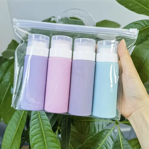 Draagbare Siliconen Reistoiletartikelen Flessen Set Navulbare Knijpbare Lekkagevrije Dispenser Containers Voor Shampoo Lotion Cosmetica