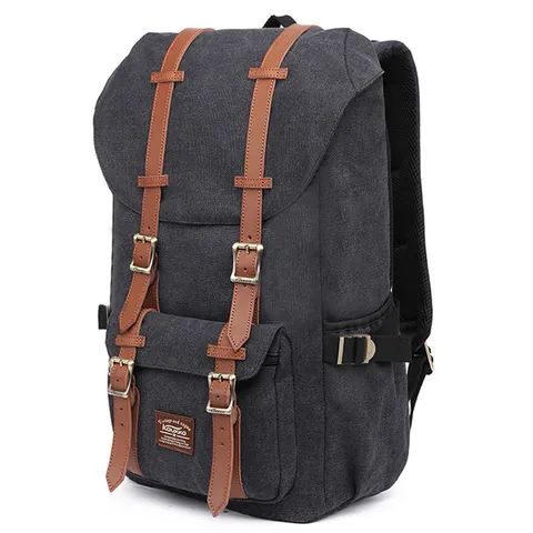 Wear Resistant Canvas Backpack For Men Women Urban Minimalist Casual Travel Bag Student School Bookbag Business Daypack