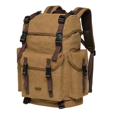 Large Capacity Retro Canvas Backpack Casual Travel Urban Minimalist Wear Resistant School Bookbag For Men Women