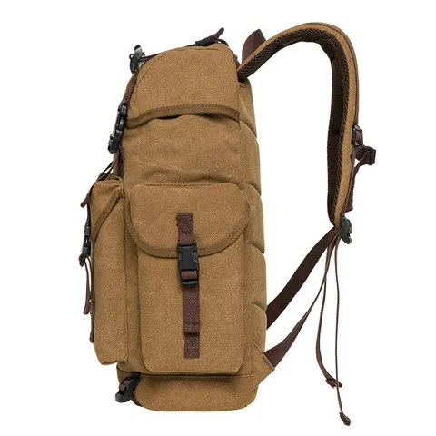 Large Capacity Retro Canvas Backpack Casual Travel Urban Minimalist Wear Resistant School Bookbag For Men Women