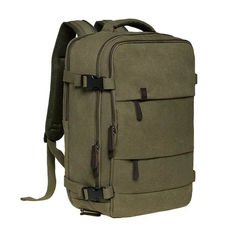 Large Capacity Canvas Backpack Business Casual Travel Laptop School Backpack Durable Multi Compartment Bag For Men Women
