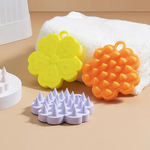 Masseur de Cuir Chevelu en Silicone Brosse à Shampooing Brosse de Lavage de Cheveux Souple Peigne de Massage de Tête Outil de Douche de Salle de Bains