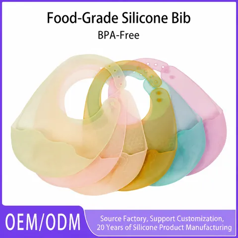 Infant Waterproof Silicone Bib Soft Newborn Feeding Saliva Towel Portable Baby Food Catcher Toddler Cartoon Bibs