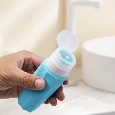Portable Silicone Travel Dispenser Bottle Leakproof Squeezable Toiletries Container Set For Shampoo Lotion Cosmetics