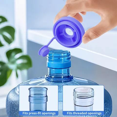 Reusable Silicone Water Bottle Cap Food Grade Leak Proof Bucket Lid Universal Dispenser Seal Cover Replacement Parts