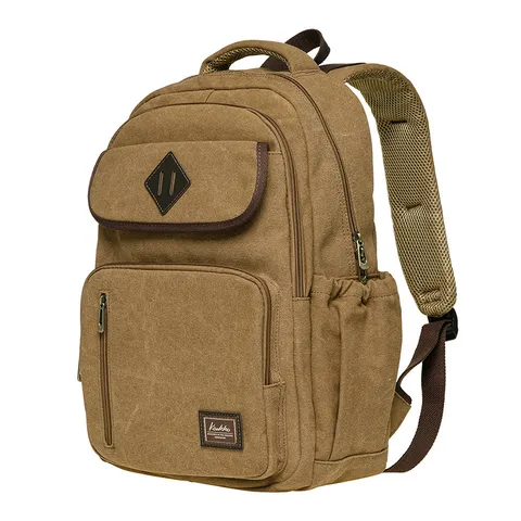 Retro Canvas Backpack Casual Travel Daypack Vintage School Bookbag For Men Women