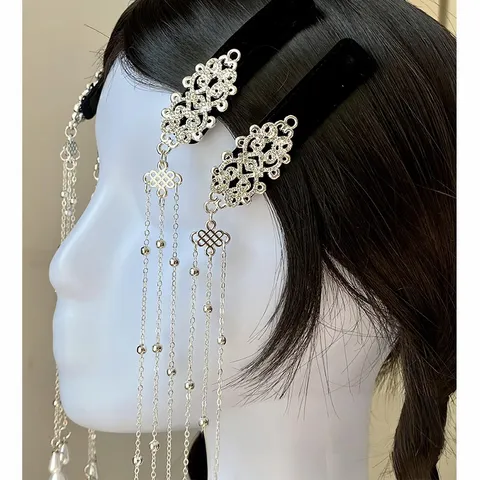 Vintage Chinesischer Knoten Quasten Haarspange Strass Künstliche Perle Pony Clip Neuer Chinesischer Stil Hanfu Haarschmuck Für Damen