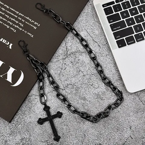 Punk Gothic Cross Chain Metal Pants Chain Hip Hop Waist Chain Unisex Fashion Jeans Chain Body Jewelry Accessory