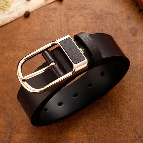 Ceinture en Cuir PU Décontractée pour Hommes Vintage Boucle en Métal Réglable Taille Business Mode Quotidienne