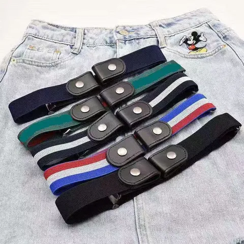 Cinturón Elástico Invisible para Mujer Sin Hebilla Banda Elástica para la Cintura Cinturón Ajustable Casual para Jeans Vestido Accesorios de Moda