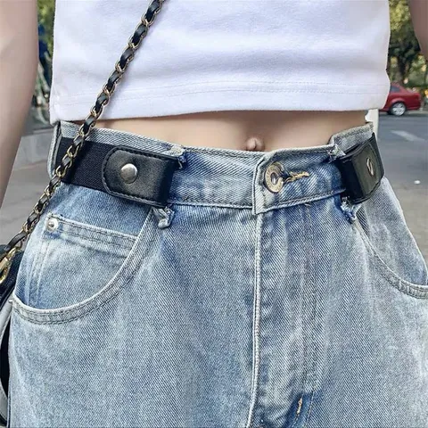 Cinturón Invisible Elástico para Mujer Sin Hebilla Banda Elástica Ajustable Cinturón Casual para Jeans Accesorios de Moda