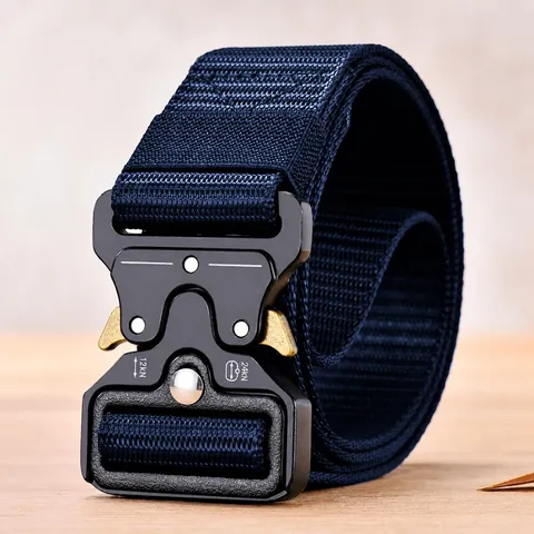 Men's Tactical Belt Heavy Duty Nylon Work Belt With Quick Release Metal Buckle Outdoor Utility Belt