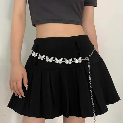 European American Metal Butterfly Waist Chain Women Single Layer Sexy Hot Girl Adjustable Body Chain Fashion Jewelry