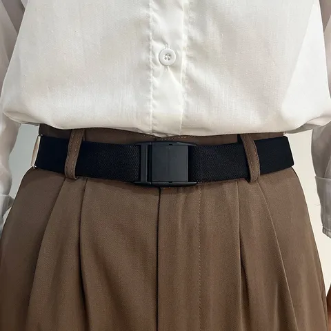 Ceinture en Toile Extensibleélastique Unisexe Ceinture de Taille Invisible Décontractée Sans Boucle Ajusteur en Métal Ceinture Réglable Pour Jeans Pantalon