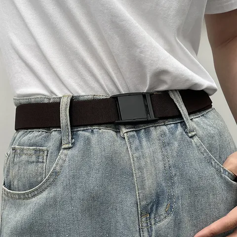 Ceinture Éléstique en Toile Décontractée Unisex Ceinture Extensible Réglable Ceinture de Pantalon de Travail Légère pour Hommes Femmes Jeunes
