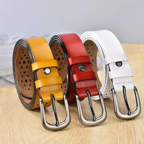 Ceinture Femme Similicuir Décontracté Motif Floral Ajouré Boucle Ardillon Ceinture Décorative Élégante pour Jeans