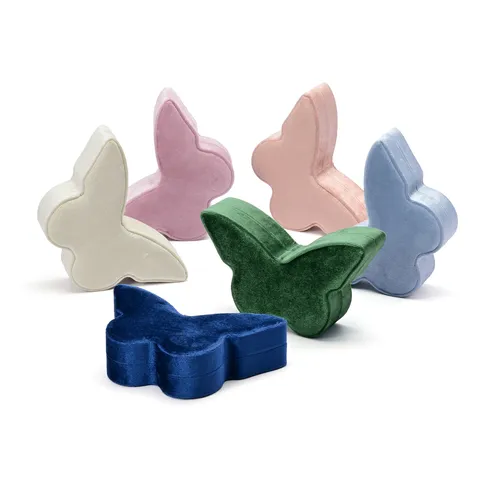 Boîte à Bijoux en Velours en Forme de Papillon Créative Organisateur de Rangement pour Bague Collier