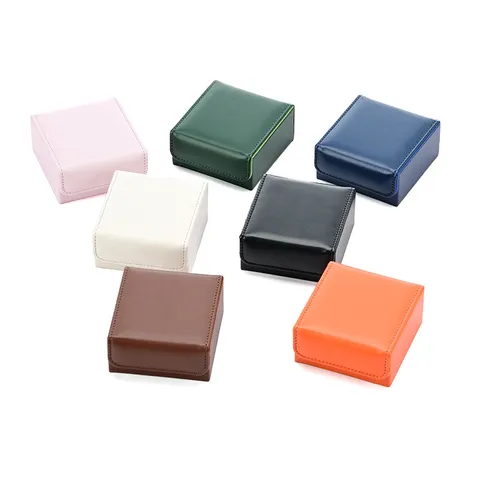 Boîte à Bijoux en Cuir PU Haut de Gamme Étui de Rangement Portable pour Bracelet Doublé de Velours Petit Organisateur d'Affichage de Bague