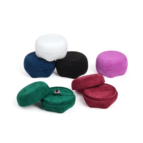 Tragbare Samt Ringbox Runde Makaron Antragsring Aufbewahrungsbox Reise Mini Schmuck Display Etui Für Hochzeitsgeschenk