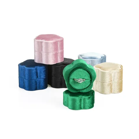 Samt Ringbox Fünfblättrige Blume Ring Aufbewahrungsbox Antrag Ehering Halter Samt Schmuckverpackung