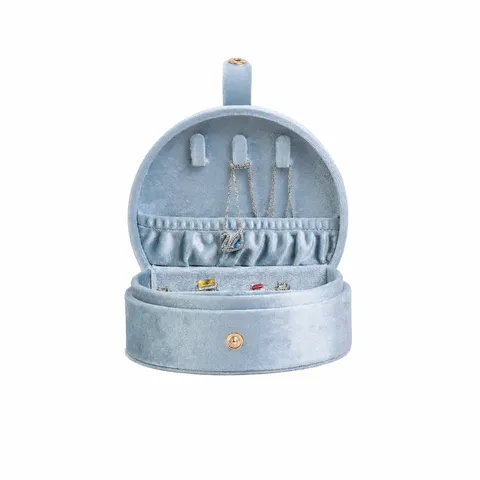 Boîte à Bijoux Portable en Velours Étui de Voyage Organisateur de Bagues et Boucles d'Oreilles Support de Rangement Mini