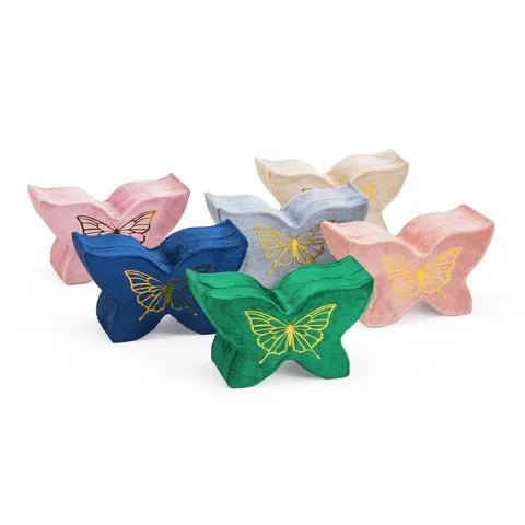 Boîte à Bagues en Velours Papillon Créatif Boîte de Rangement de Bijoux Portable Couverture Ciel et Terre pour Femmes
