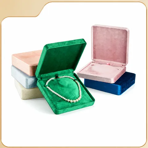 Samt Schmuckkästchen Ring Halskette Anhänger Aufbewahrungsbox Tragbare Beflockung Schmuckorganizer Display Geschenkbox Für Damen