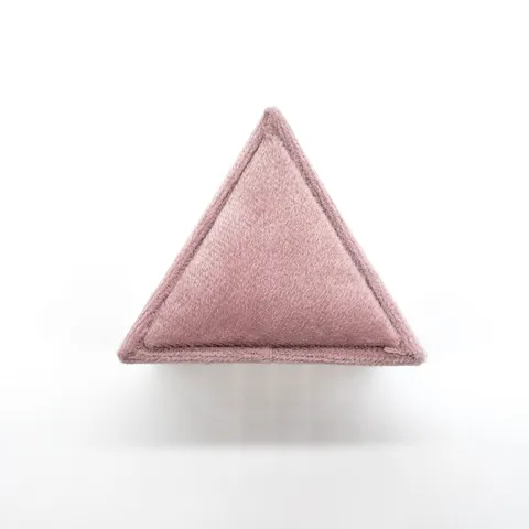 Boîte à Bagues en Velours Triangle Support de Rangement pour Bague Simple Double Présentoir à Bijoux Portable Boîte Cadeau Pour Mariage