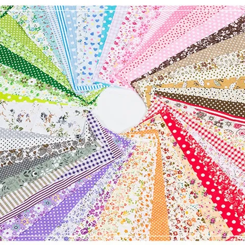 Baumwolle Floral Stoffpakete Patchwork Stoffquadrate Sortierte Muster Baumwollstoff Für DIY Quilten Nähen Scrapbooking Basteln