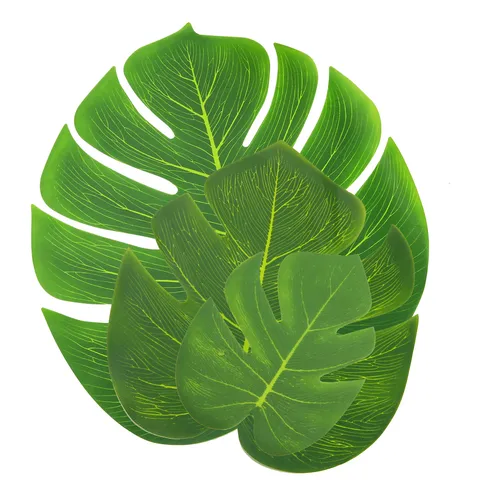 Feuilles de Monstera Artificielles Tissu de Sérigraphie Feuille de Palmier Tropical pour la Décoration de Fête de Mariage à Domicile Accessoires de Photographie Vert