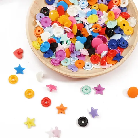 Colorful Resin Snap Buttons Star Heart Shape Plastic Snaps Fasteners Buttons For Sewing Clothing DIY Crafts Apparel Accessories