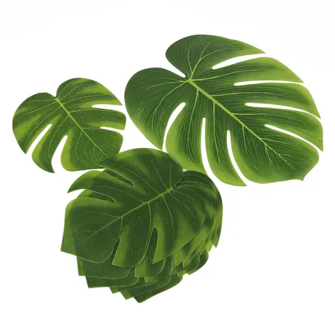 Feuilles de Monstera Artificielles Tissu de Sérigraphie Feuille de Palmier Tropical pour la Décoration de Fête de Mariage à Domicile Accessoires de Photographie Vert