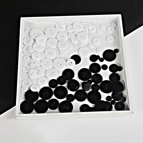 Round Resin Buttons Black White Two Hole Bread Buttons For Handmade DIY Crafts Sewing Accessories Garment Notions Supplies