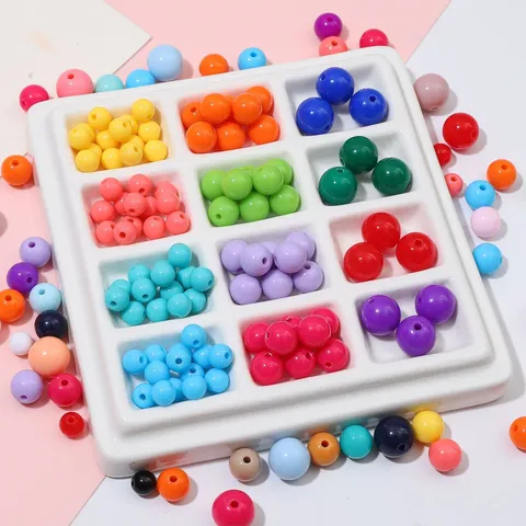 Perles En Vrac En Acrylique Couleur Bonbon Rondes Lisses Perles Intercalaires Pour Enfants DIY Bijoux Fabrication Artisanat En Gros