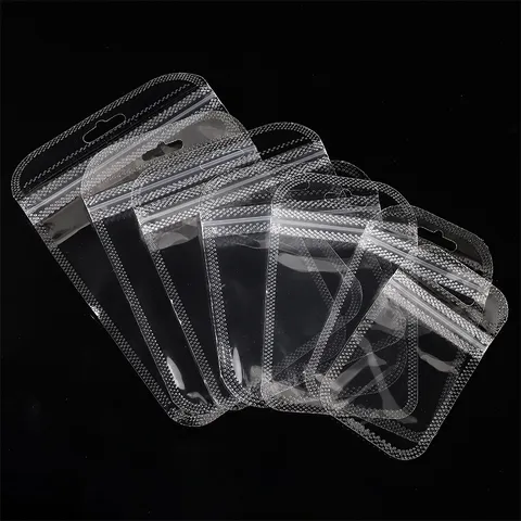 Clear Plastic Ziplock Bags Round Corner Self Sealing Jewelry Storage Pouches Dustproof Small Poly Packaging Bags For DIY Craft Beads Packing Organizers