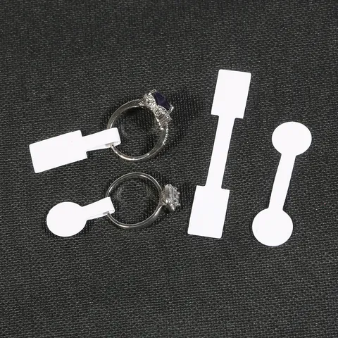 White Blank Jewelry Price Tags Labels Sticker for Rings Jewelry Display Matte Paper Dumbbell Shape Price Labels