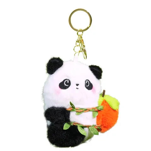 Cute Plush Panda Keychain Animal Fruit Backpack Mini Plush Toy Pendant Charm For Bags Car Key Ring Creative Cartoon Gifts For Friends